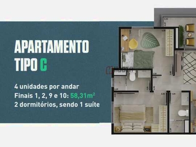 Apartamento 2 Dormitórios 58,31m2 com Suite e sacada – Centro São José do Rio Preto