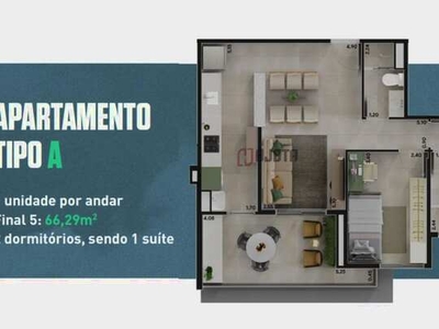 Apartamento 2 Dormitórios 66,29m2 com Suite e sacada – Centro São José do Rio Preto
