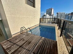 Apartamento 3/4 + dependência á venda na pituba, cobertura duplex, 178m² com piscina privativa, 04 vagas cobertas