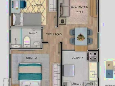 Apartamento com 2 dormitórios para alugar, 42 m² por R$ 1.308/mês - Jardim Bela Vista - Ta