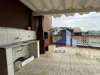 Sobrado com 3 dormitórios para alugar, 120 m² por R$ 2.885/mês - Vila Falchi - Mauá/SP