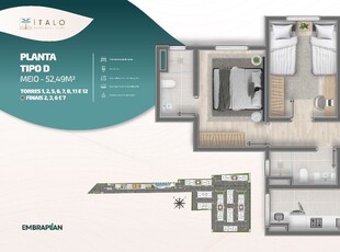 Apartamento em Centro, Piracicaba/SP de 52m² 2 quartos à venda por R$ 258.000,00