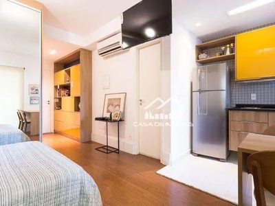 Vende ou aluga apartamento com 35m² em condomínio moderno no Brooklin
