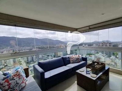 Apartamento com vista para o mar e varanda gourmet, 3 dormitórios, Enseada, Guarujá