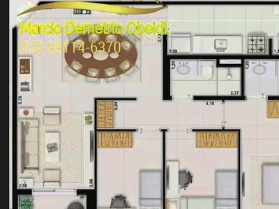 Lindo Apartamento Frente piscina - 03 Dorm./Suíte. 84m² para locação no Condomínio AcquaPl
