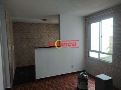 Apartamento para alugar, 2 quartos, 1 vaga, 44 m², vila alzira - guarulhos por r$ 800,00