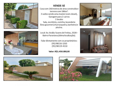 Casa com ótima localização no bairro Paraviana - Boa Vista