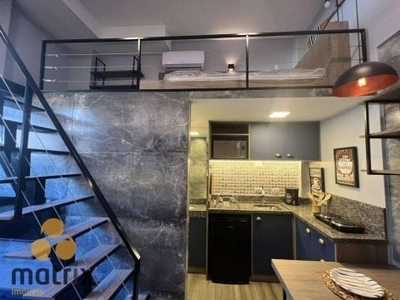 Loft com 1 dormitório para alugar, 21 m² por r$ 2.940,00/mês - mossunguê - curitiba/pr
