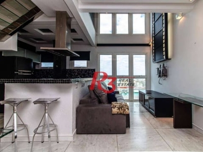 Loft com 1 dormitório à venda, 82 m² por r$ 760.000,00 - gonzaga - santos/sp