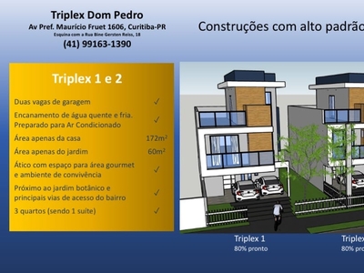 Sobrado à venda com quintal, 3 dormitorios, 1 suite, 2 vagas de garagem, 172m² privativos no Jardim Botânico, Curitiba, PR