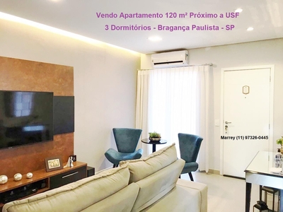 Vendo Apartamento Novo, 120 m², 3 Dormitórios, Próximo a USF. Bragança Paulista SP