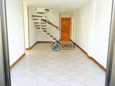 Cobertura duplex com 3 quartos à venda, 160 m² por r$ 900.000 - icaraí - niterói/rj