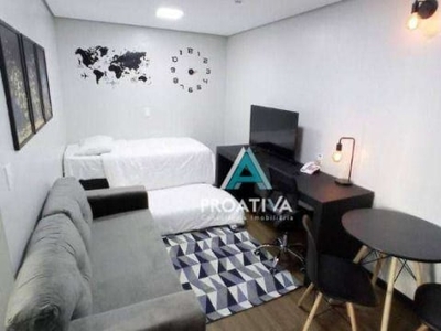 Flat com 1 dormitório, 44 m² - venda ou aluguel - centro - santo andré/sp