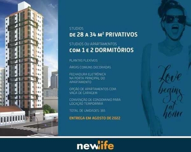 Studio no new life com 2 dorm e 34m, Centro - Curitiba