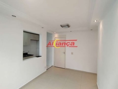 Apartamento com 2 dormitórios para alugar, 50m² - ponte grande - guarulhos/sp por r$ 1.300,00