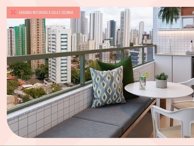 Apartamento a venda na Cidade Universitária, Recife, 2 Quartos(1Ste), 56m², 1 vaga, Varand