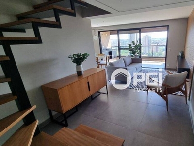 Apartamento Duplex com 2 dormitórios para alugar, 118 m² por R$ 5.796,71/mês - Jardim Olho