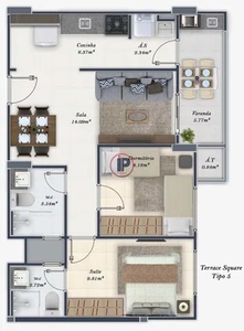 Apartamento com 2 dorms, Tupi, Praia Grande - R$ 430 mil, Cod: 9368