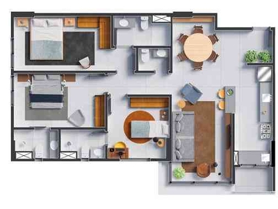 Apartamento com 3 quartos à venda no bairro Sul, 94m²