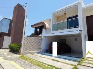 Casa duplex em condomínio fechado em nova parnamirim, 4/4, 260,45m²