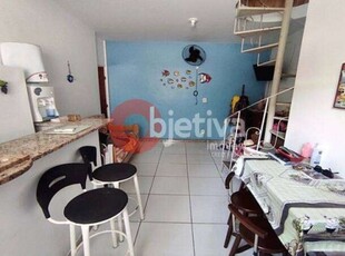 Cobertura com 1 dormitório à venda, 60 m² por r$ 380.000,00 - passagem - cabo frio/rj