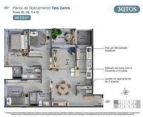 Apartamento com 3 quartos à venda no bairro Sobradinho, 98m²