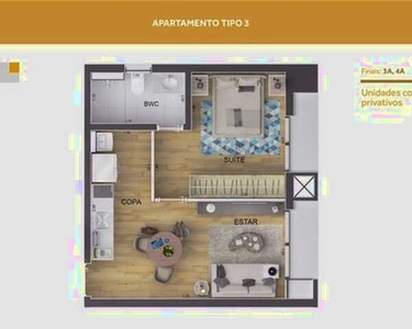 Apartamento com 1 dormitório à venda, 34 m² por R$ 336.687,00 - Rebouças - Curitiba/PR