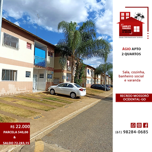 Apartamento à venda com 2 quartos em Mansoes Recreio Mossoro, Cidade Ocidental