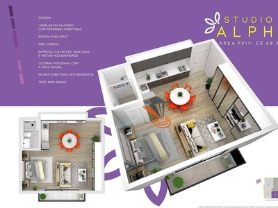 Studio com 1 dormitório à venda, 48 m² por R$ 483.000,00 - Kobrasol - São José/SC