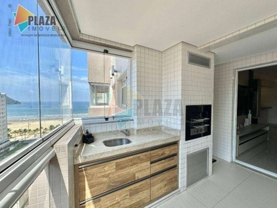 Apartamento com 3 dormitórios para alugar, 120 m² por r$ 7.900,00/mês - canto do forte - praia grande/sp