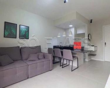 Flat disponível para locação no Paulistânia contendo 42m², 1 dormitório e 1 vaga de garage