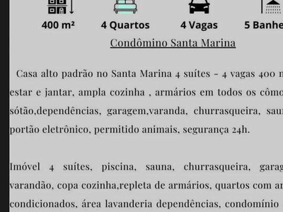 Casa alto padrão no Santa Marina 4 suítes - 4 vagas 400 m² salões de estar e ja