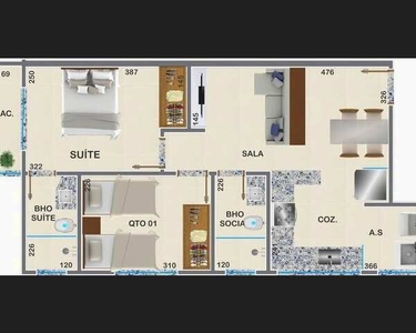 Apartamento no Residencial Rio de Janeiro com 2 dorm e 49m, Uberlândia - Uberlândia