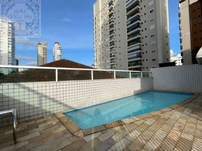 Apartamento garden com 3 dormitórios e terraço com churrasqueira, piscina e canil privativos - gonzaga - santos/sp