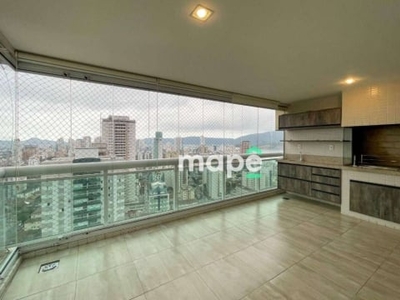 Apartamento com 3 dormitórios para alugar, 150 m² por r$ 12.000,00/mês - aparecida - santos/sp