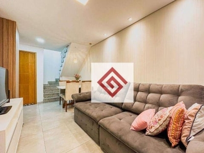 Cobertura com 2 dormitórios à venda, 86 m² por r$ 425.000,00 - vila linda - santo andré/sp