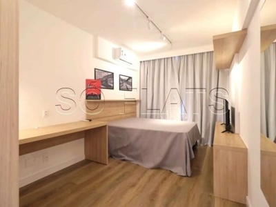 Studio disponível para locação na região central de sp totalmente mobiliado contendo 30m² e 1 dorm.