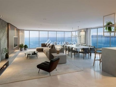 Apartamento beira mar à venda no luxuoso edificio sunny coast, 04 suítes e 22