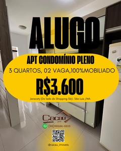 Apartamento em Jaracaty, São Luís/MA de 79m² 3 quartos para locação R$ 3.600,00/mes