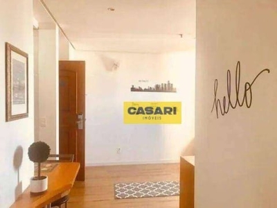 Flat com 1 dormitório à venda, 46 m² - centro - santo andré/sp