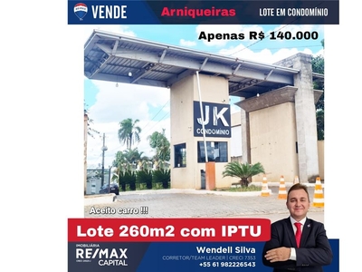 Terreno em Setor Habitacional Arniqueiras (Taguatinga), Brasília/DF de 260m² à venda por R$ 138.000,00