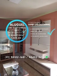 Alugo apartamento mobiliado em Castanhal, condomínio fechado.