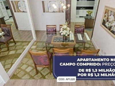 Apartamento, 140 m² - venda por r$ 1.200.000,00 ou aluguel por r$ 8.200,00/mês - campo comprido - curitiba/pr