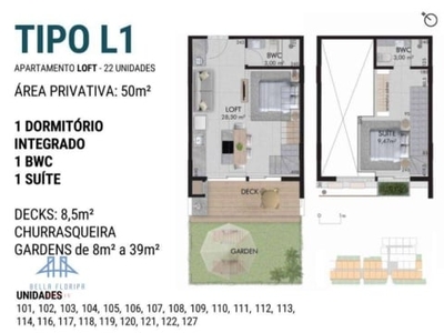 Loft com 1 dormitório à venda, 59 m² por r$ 606.000,00 - barra da lagoa - florianópolis/sc