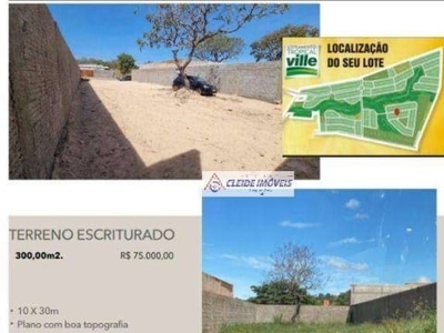 Terreno à venda, 300 m² por r$ 82.000,00 - parque residencial tropical ville - cuiabá/mt