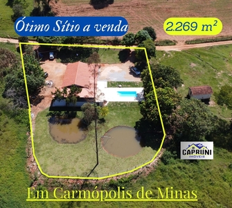 Chácara em Zona Rural, Carmópolis De Minas/MG de 2269m² 4 quartos à venda por R$ 469.000,00