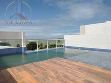 No Cabo Branco, cobertura 3 quartos, varanda gourmet, nascente vista mar, solario com hidro, próximo praia!