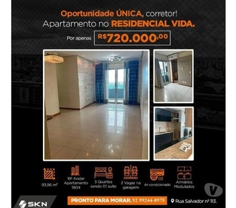 Vida Residencial Apart 93m² Mobiliado e Climatizado Confira