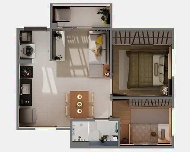 Apartamento 37 metros Estação Lapa 2 dormitórios com varanda M Casa M Vida