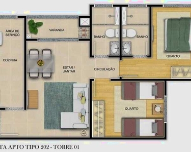 Apartamento com 2 dormitórios à venda, 50 m² por R$ 297.000,00 - Distrito Industrial - Cam